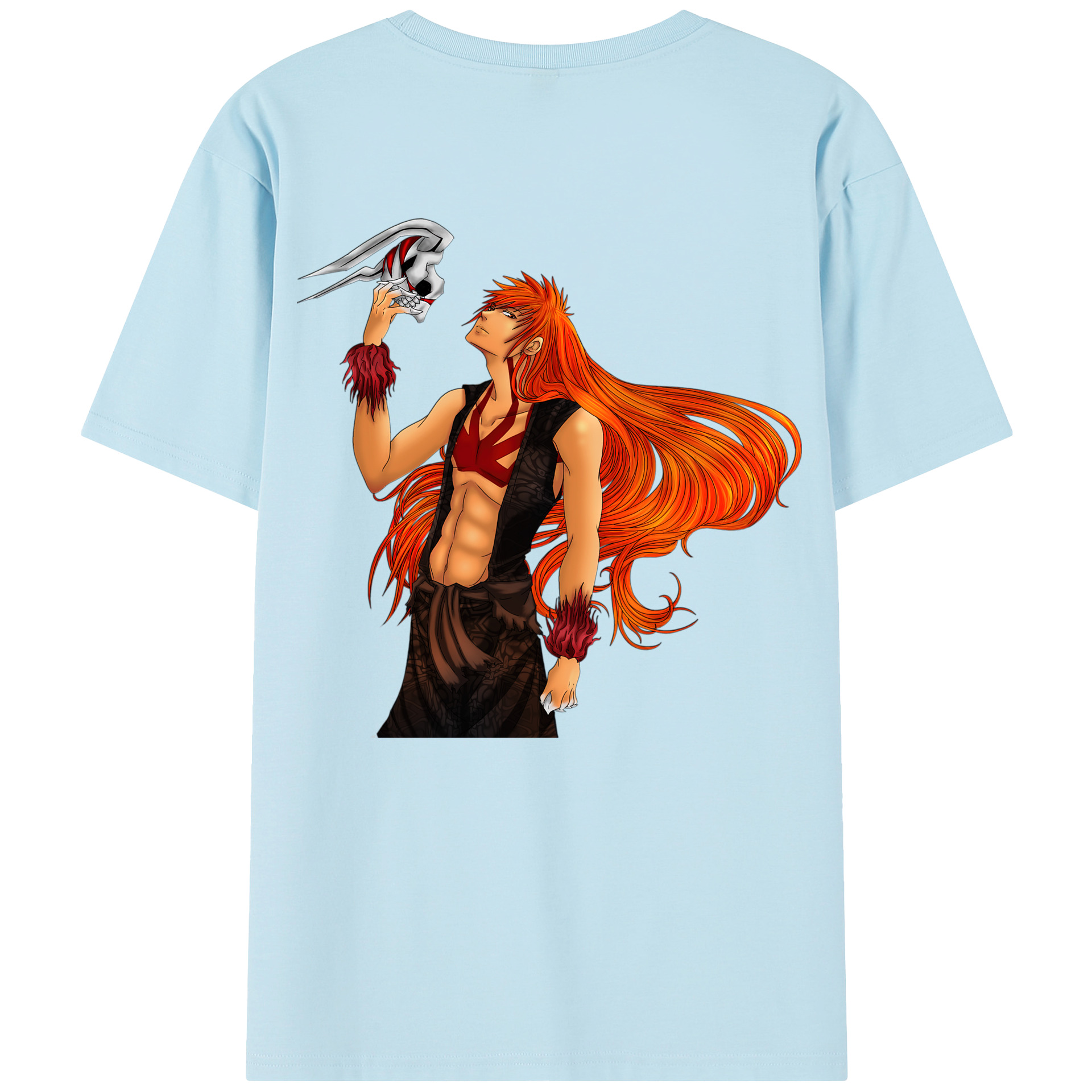 （画像用） ブリーチ 黒崎一護（くろさき いちご）BLEACH Kurosaki Ichigo 綿100％半袖Tシャツ（背面プリント）